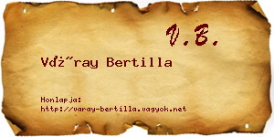 Váray Bertilla névjegykártya